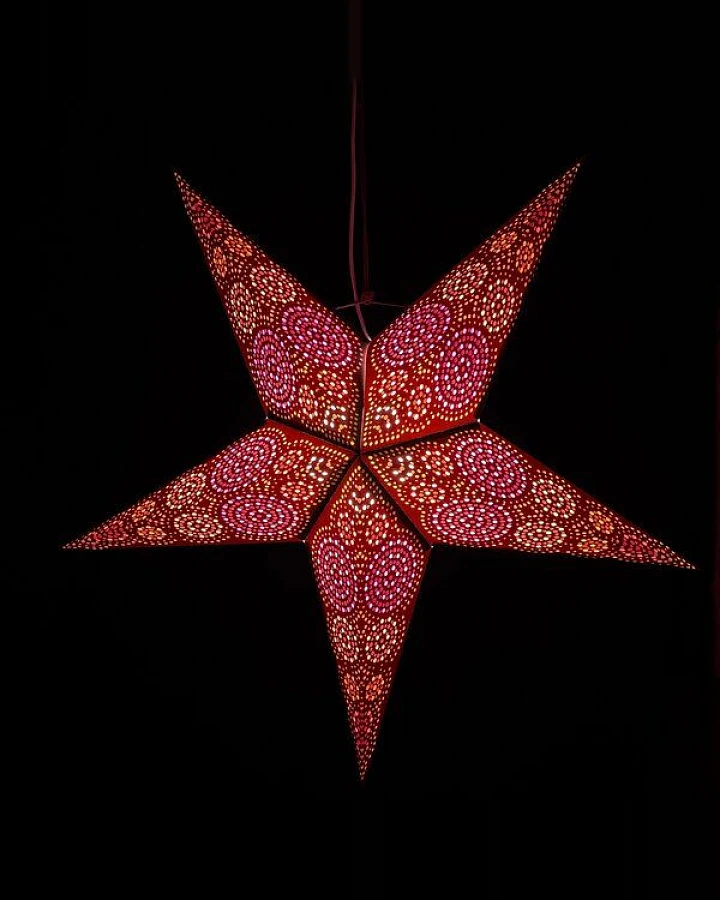 MoreThanHip Weihnachtsstern aus Papier Ø60 cm - inkl. Beleuchtungsset - Goa