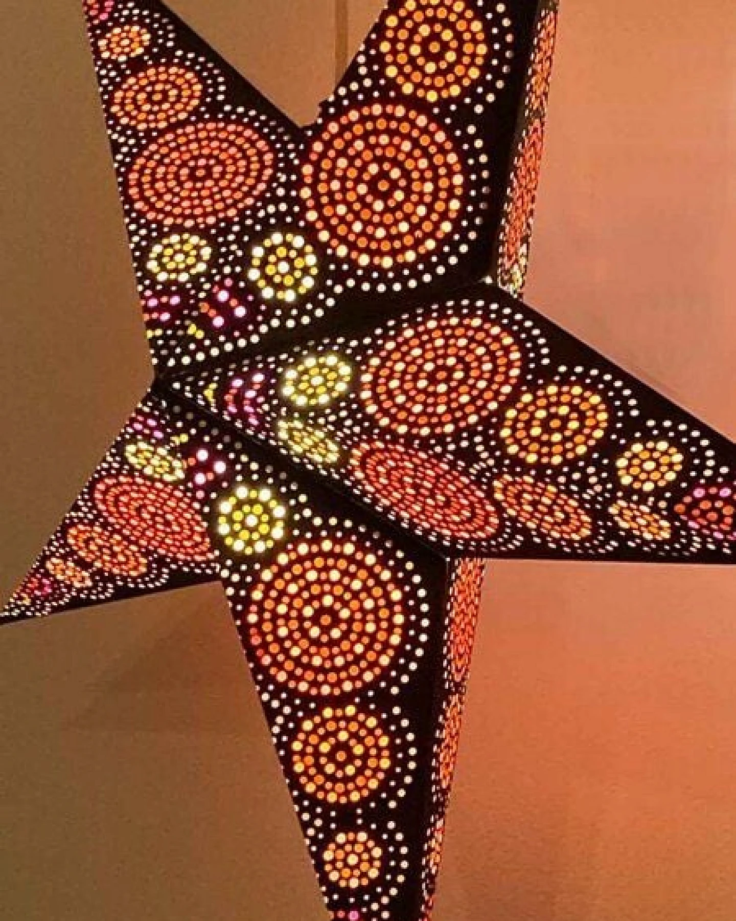 MoreThanHip Weihnachtsstern aus Papier Ø60 cm - inkl. Beleuchtungsset - Goa – Ansicht 4