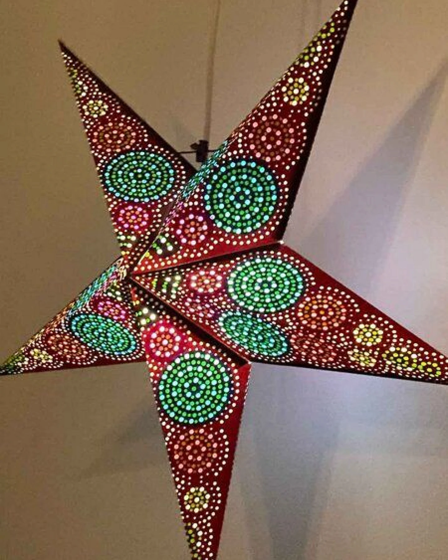 MoreThanHip Weihnachtsstern aus Papier Ø60 cm - inkl. Beleuchtungsset - Goa – Ansicht 4