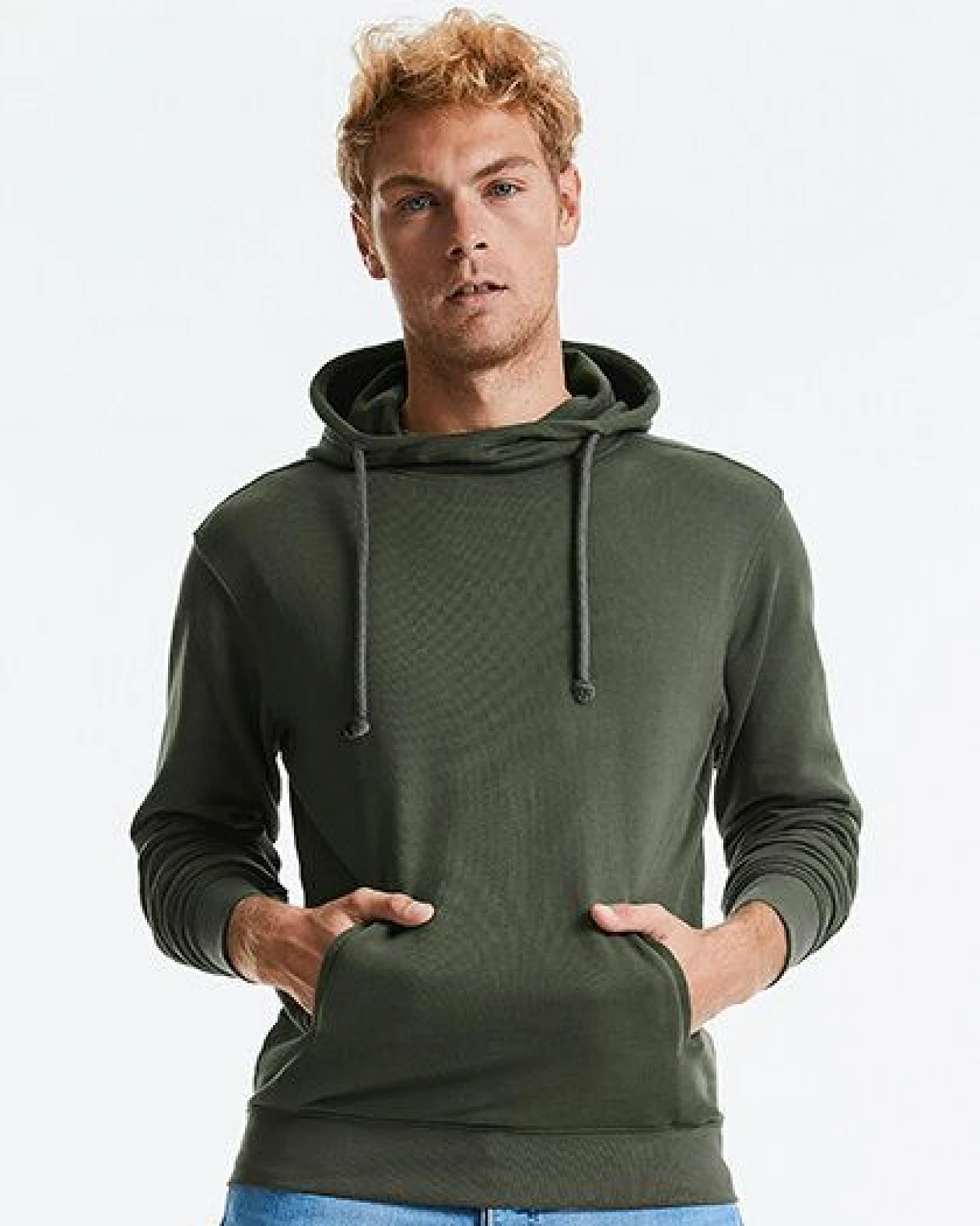 Russel Pure Organic Herren Langarm Hoodie Kapuzenpulli Pullover Kapuzenpullover Bio Baumwolle – Ansicht 2