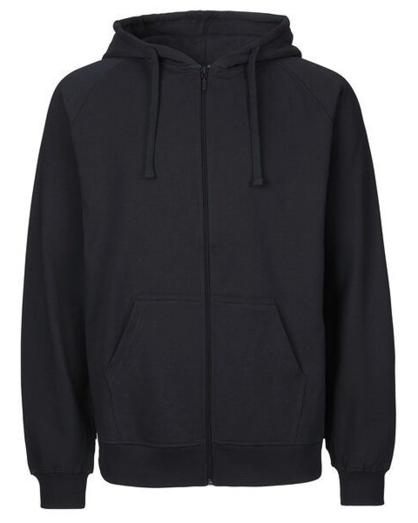 HANDGEDRUCKT "Tiger" Männer Zip Hoody aus reiner Biobaumwolle (kbA) – Ansicht 2