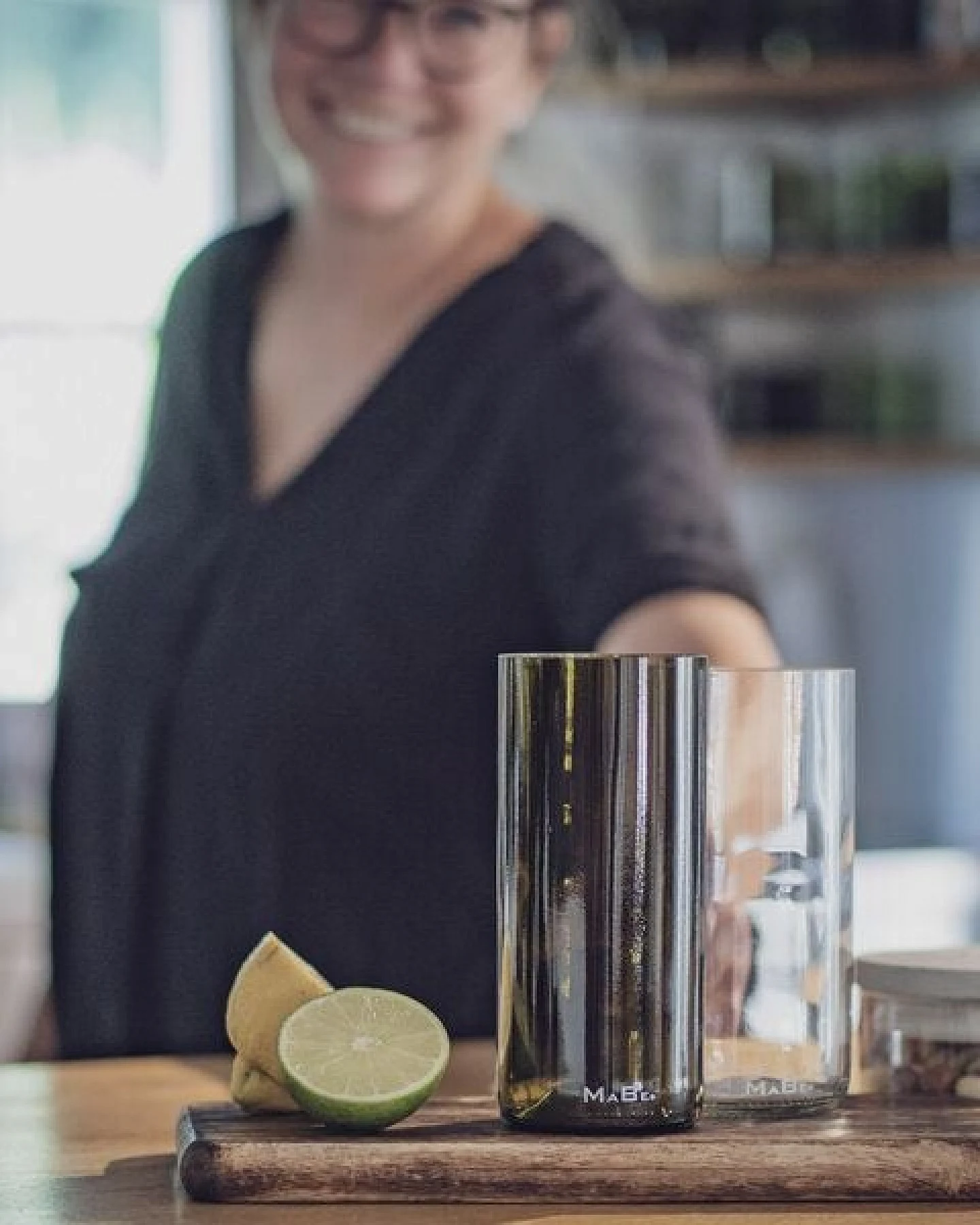 MaBe Glas 400 ml - gefertigt aus der Weinflasche - Zukunftstrend UPCYCLING – Ansicht 4
