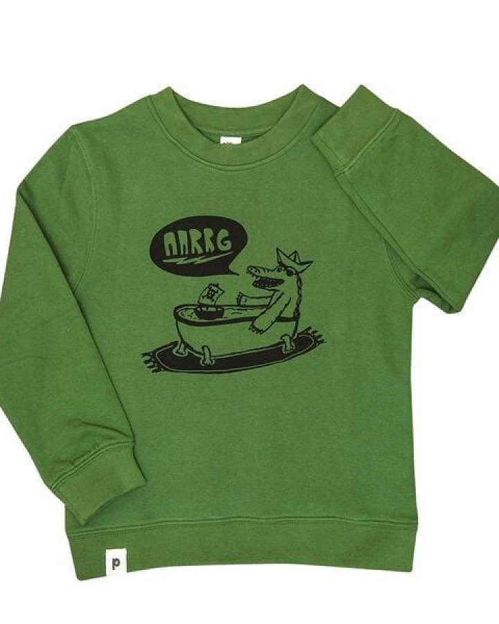 päfjes Kriss Krokodil - Kinder Bio Sweater - Organic Cotton - Grün