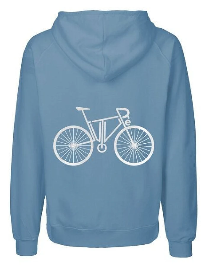 HANDGEDRUCKT "FutureBike" Männer Zip Hoody aus reiner Biobaumwolle (kbA)