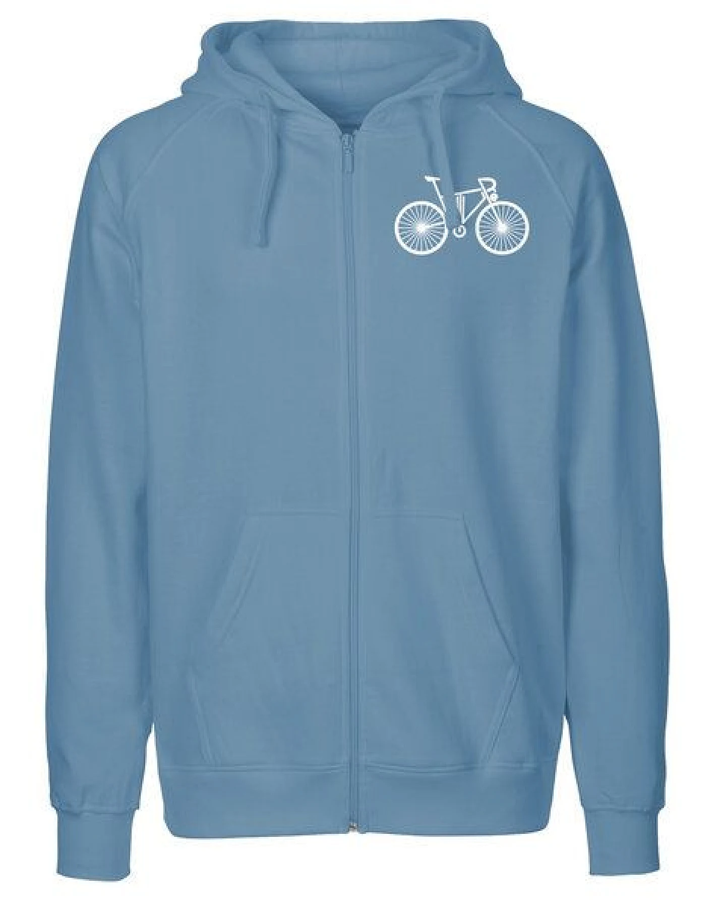 HANDGEDRUCKT "FutureBike" Männer Zip Hoody aus reiner Biobaumwolle (kbA) – Ansicht 2
