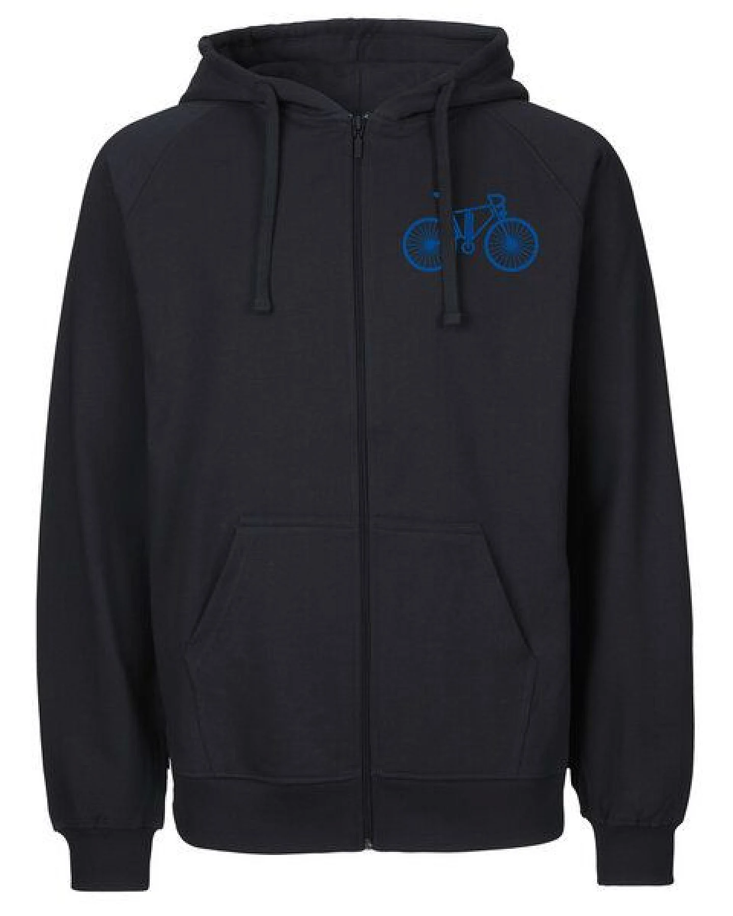 HANDGEDRUCKT "FutureBike" Männer Zip Hoody aus reiner Biobaumwolle (kbA) – Ansicht 2