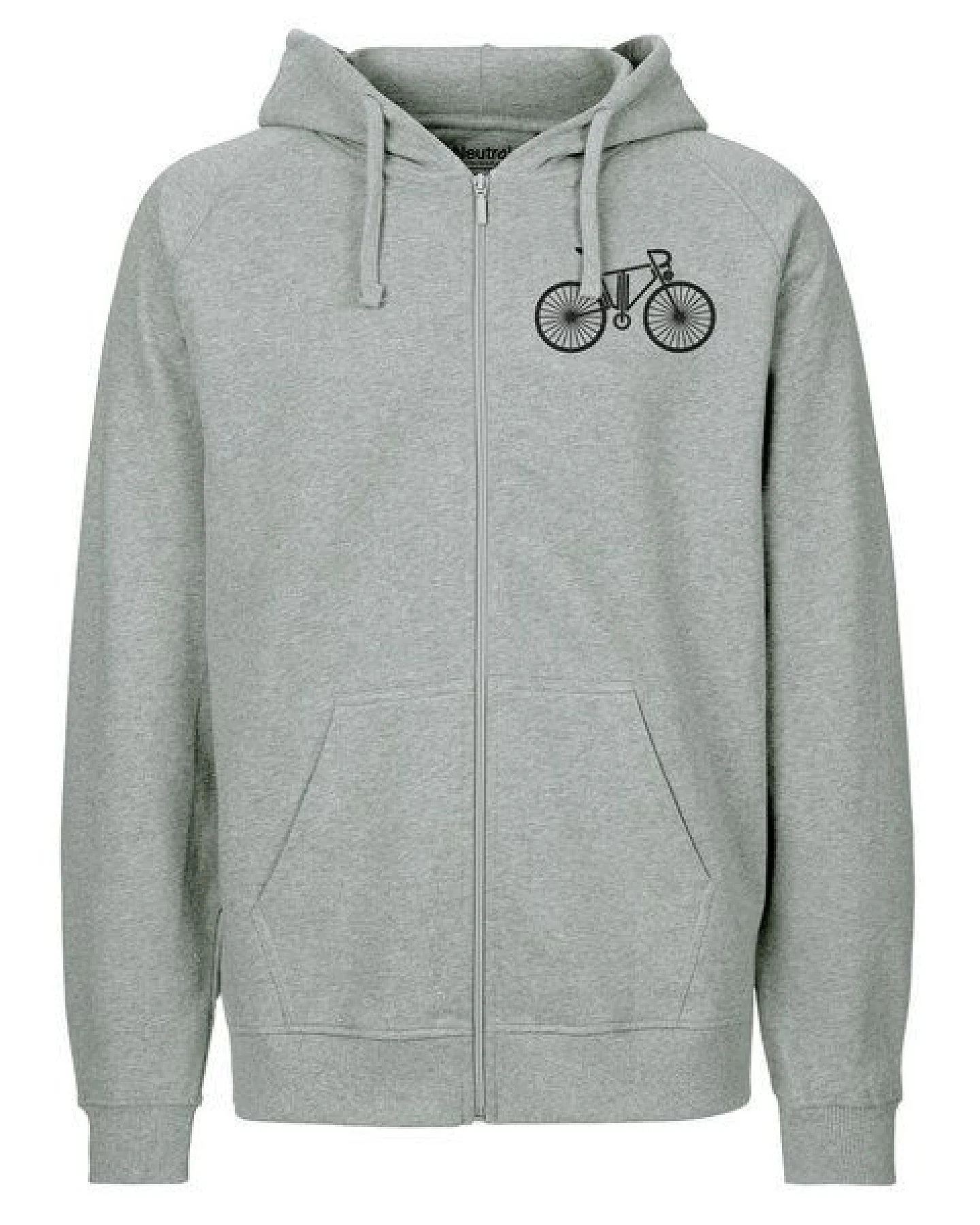 HANDGEDRUCKT "FutureBike" Männer Zip Hoody aus reiner Biobaumwolle (kbA) – Ansicht 2