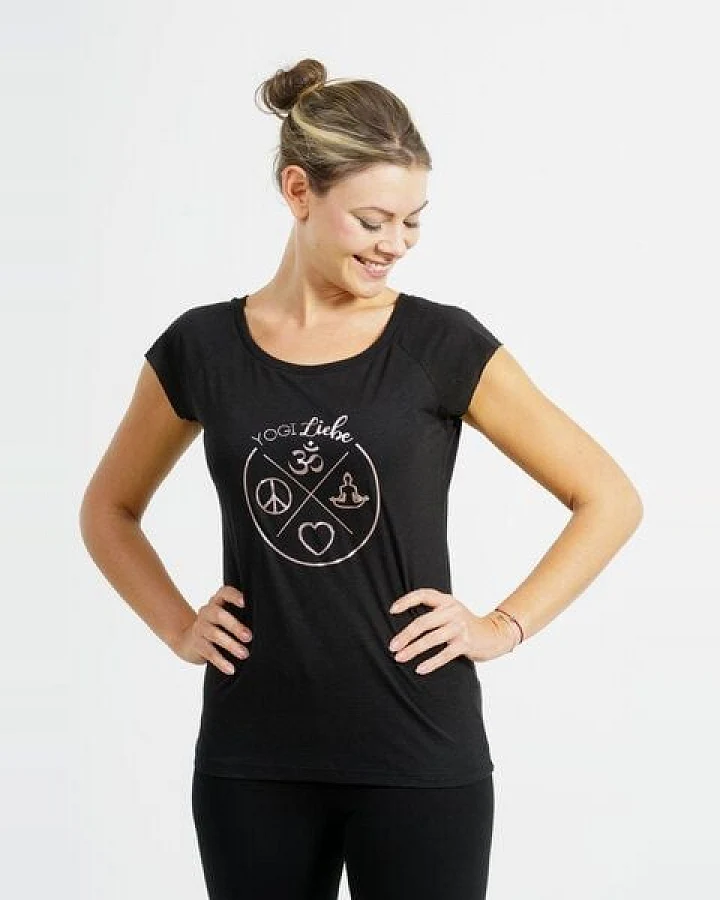 Yoga Shirt kurzarm - Bio-Baumwolle & Bambusviskose- "YogiLiebe"