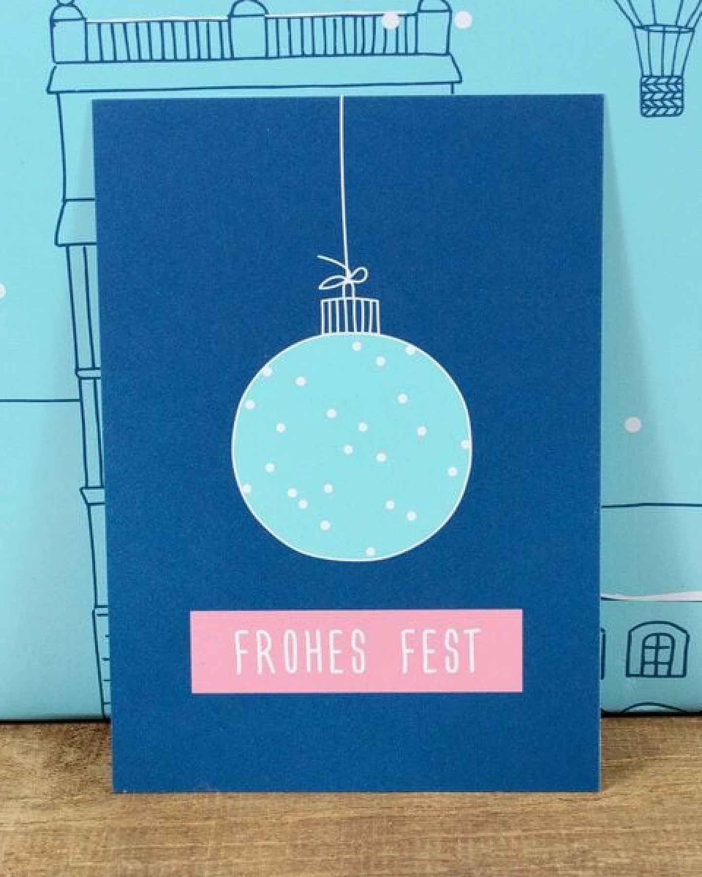 Bow & Hummingbird Postkarte Frohes Fest – Ansicht 3