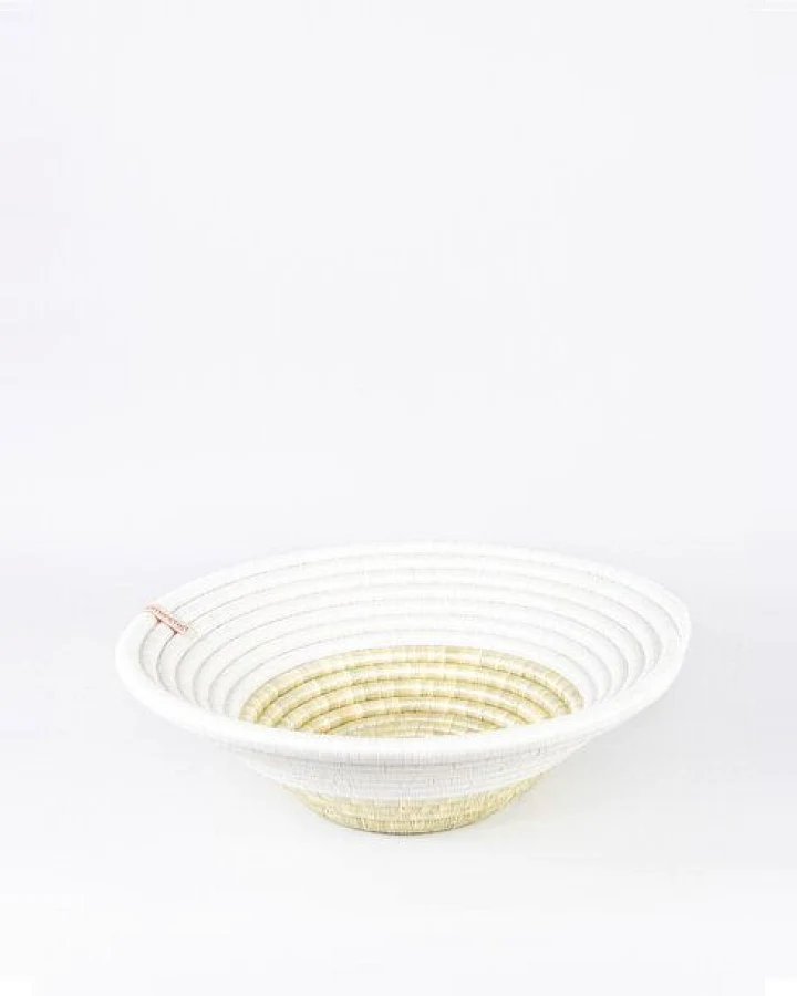 WomenCraft Deko- & Obstschale - 35cm - Braun/Weiß/Natur