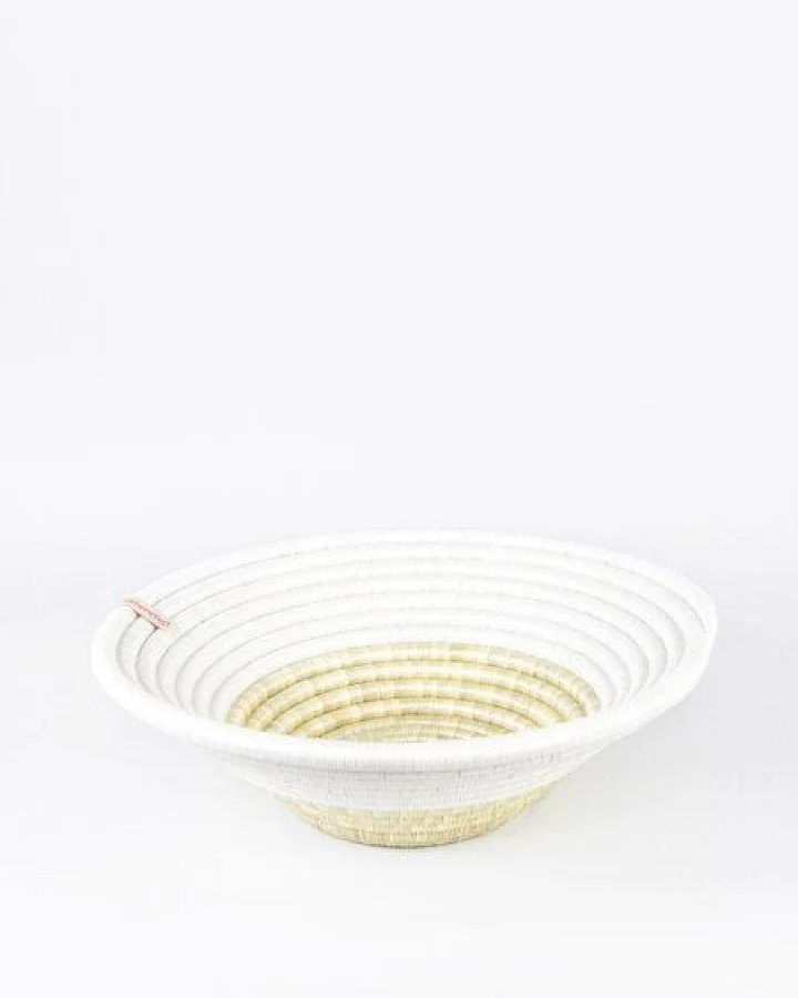 WomenCraft Deko- & Obstschale - 35cm - Braun/Weiß/Natur