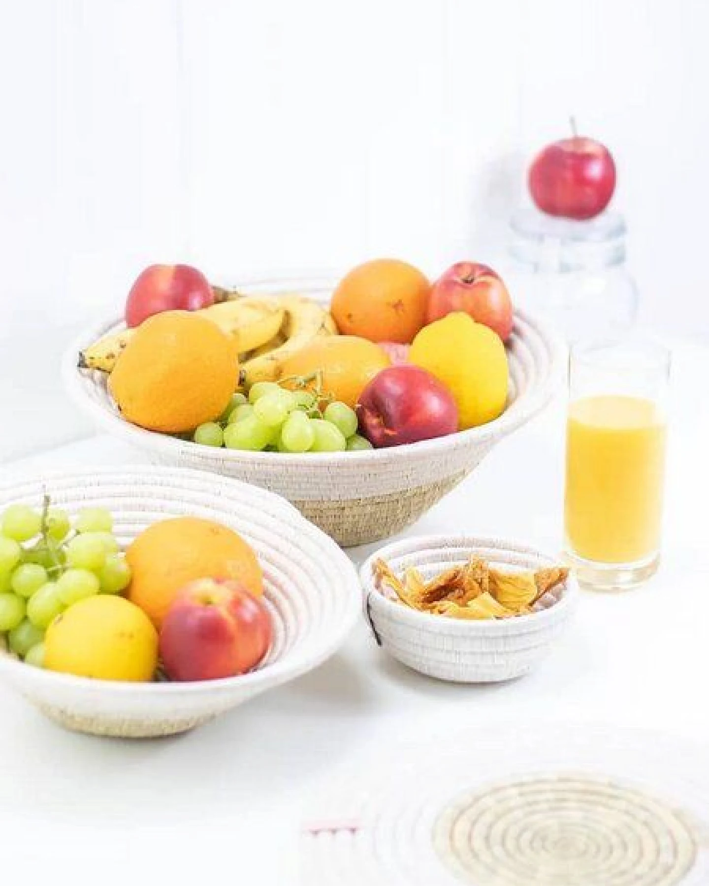 WomenCraft Deko- & Obstschale - 35cm - Braun/Weiß/Natur – Ansicht 2