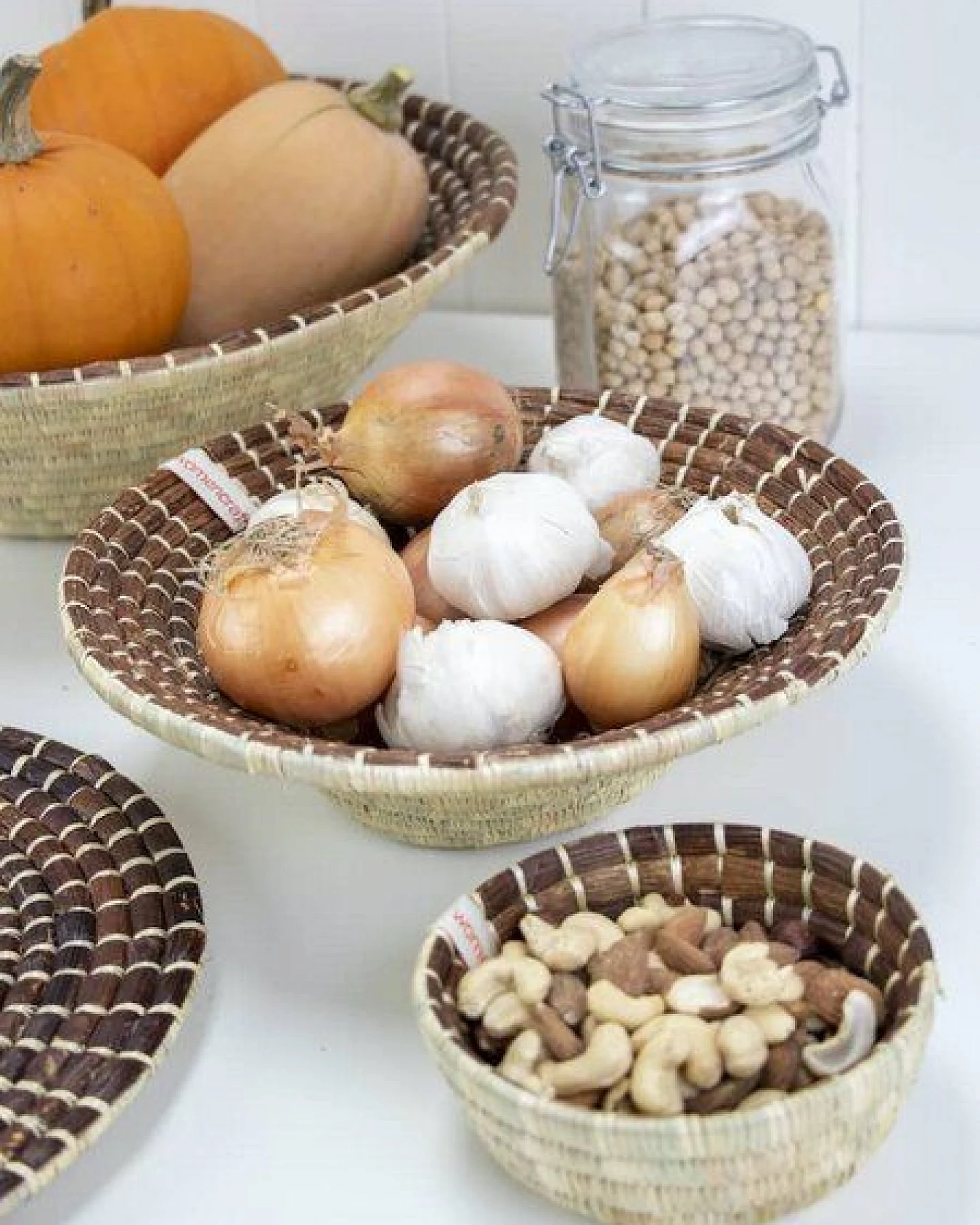 WomenCraft Deko- & Obstschale - 35cm - Braun/Weiß/Natur – Ansicht 2