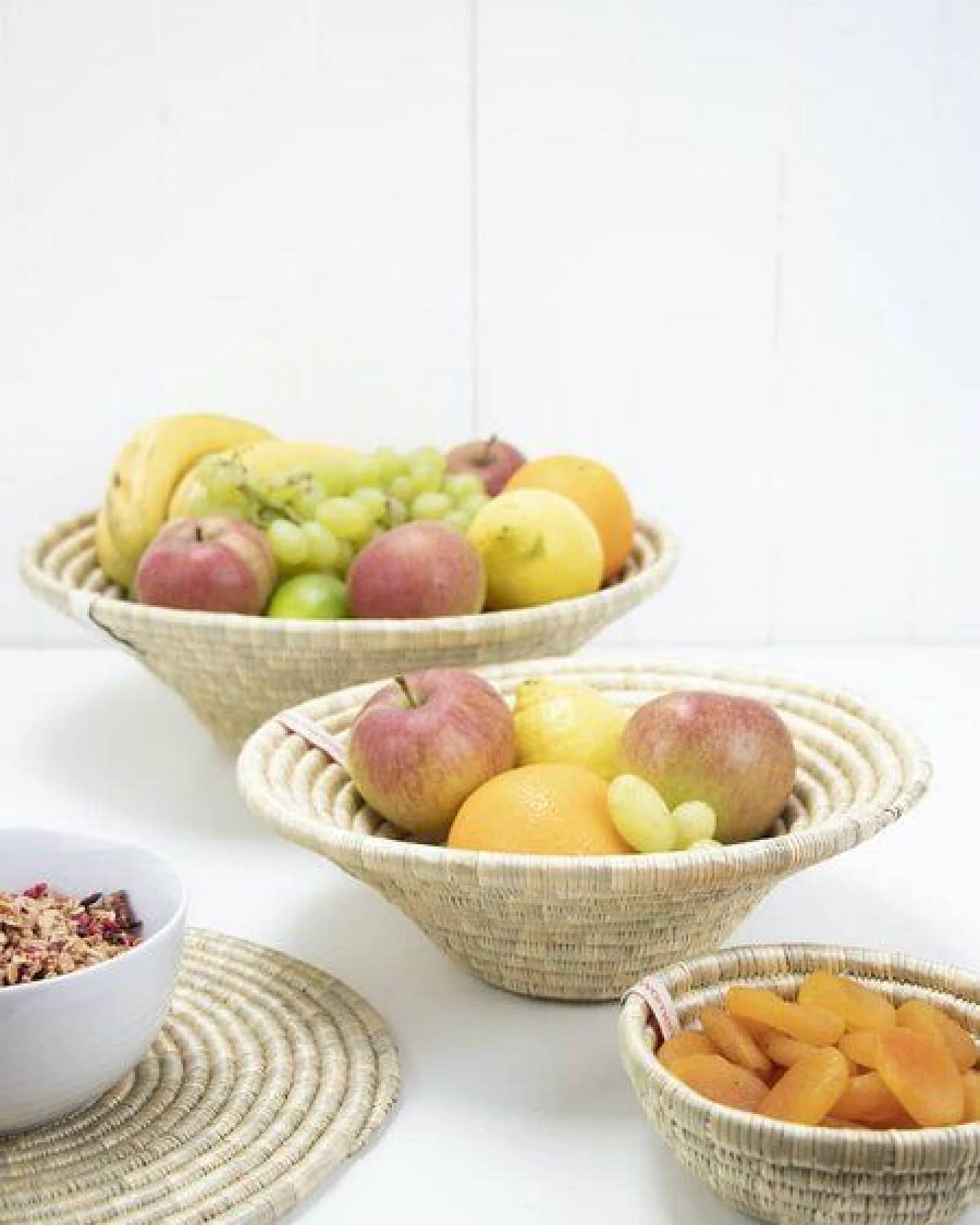 WomenCraft Deko- & Obstschale - 35cm - Braun/Weiß/Natur – Ansicht 2