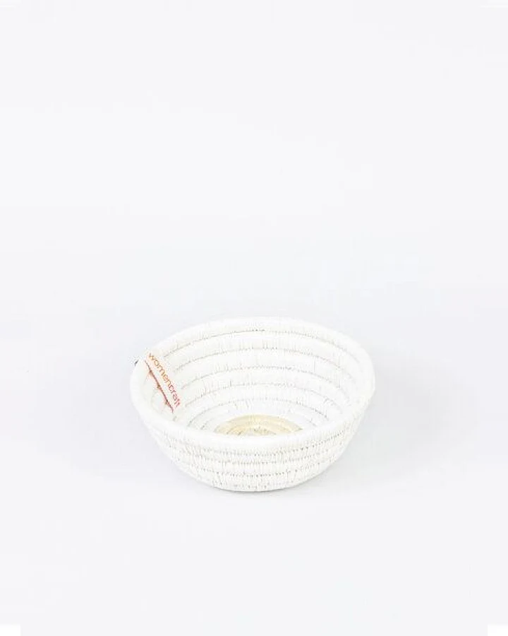 WomenCraft Snack- & Schmuckschale - 13cm - Braun/Weiß/Natur/Gelb