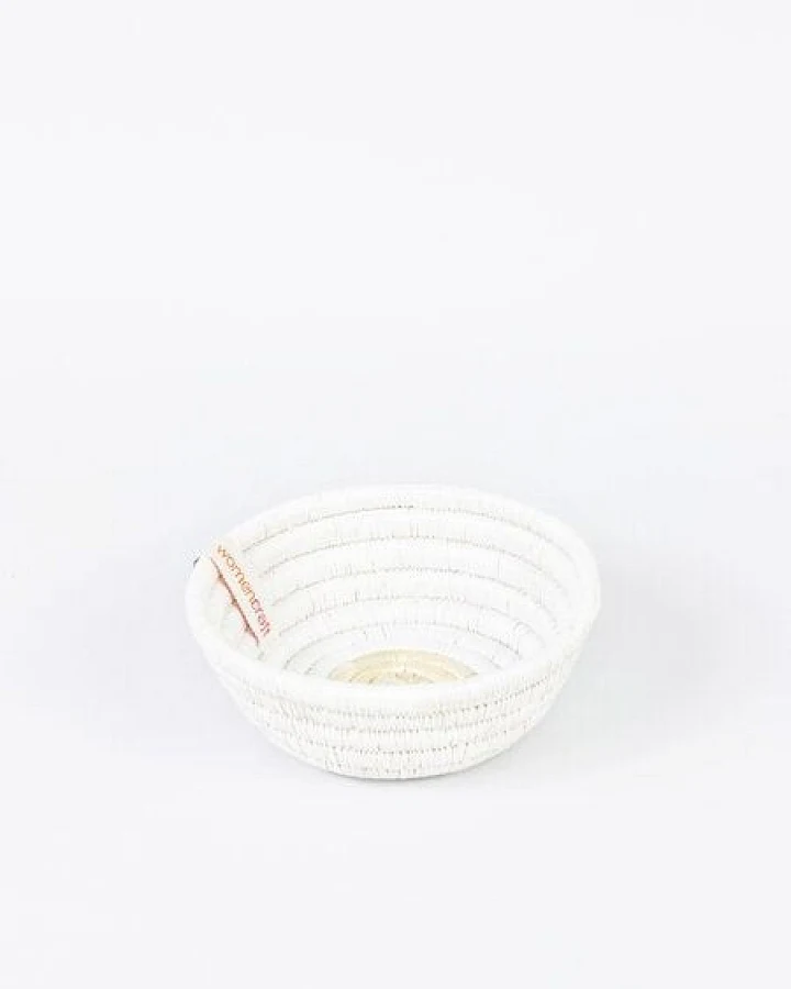 WomenCraft Snack- & Schmuckschale - 13cm - Braun/Weiß/Natur/Gelb