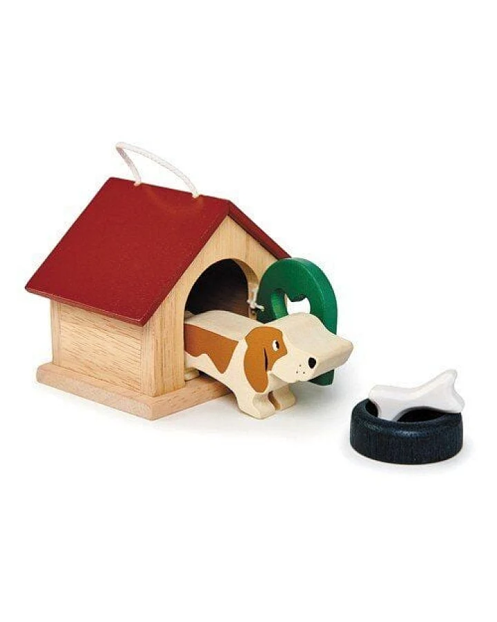 Tender Leaf Toys Hundehütte mit Zubehör aus Holz