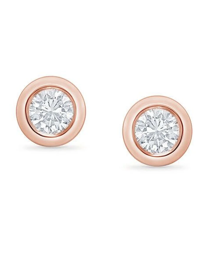 Eppi Bezelohrstecker aus Gold mit 0.1ct synthetischen Diamanten Viorica