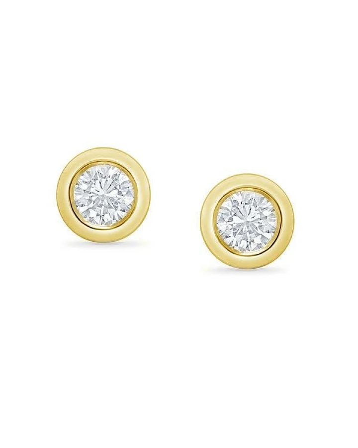 Eppi Bezelohrstecker aus Gold mit 0.2ct synthetischen Diamanten Viorica
