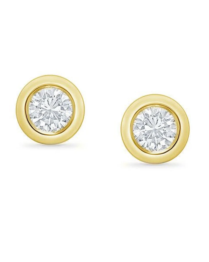 Eppi Bezelohrstecker aus Gold mit 0.3ct synthetischen Diamanten Viorica
