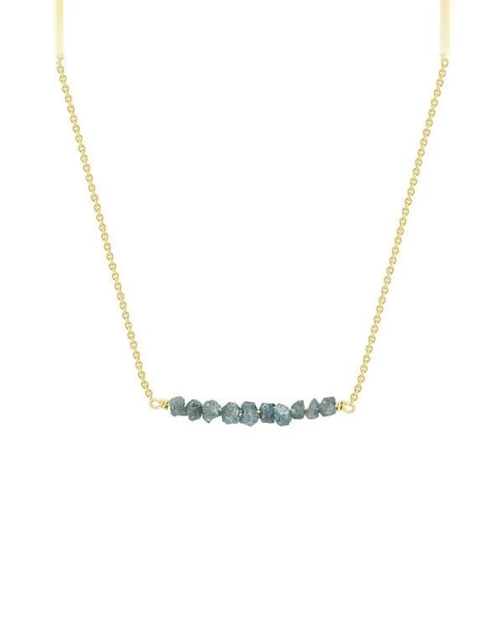 Eppi Goldener Choker mit blauen ungeschliffenen Diamanten Inaku