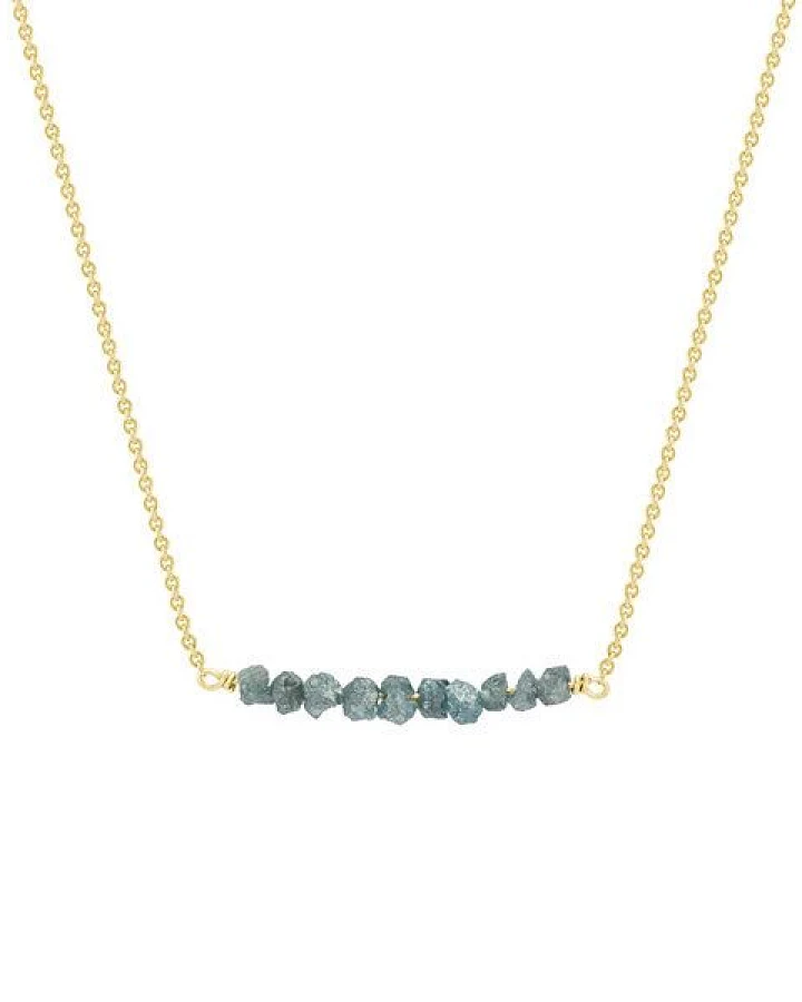 Eppi Goldener Choker mit blauen ungeschliffenen Diamanten Inaku