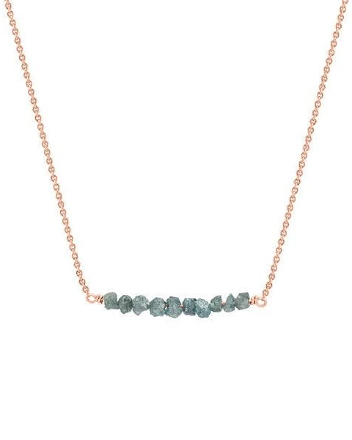 Eppi Goldener Choker mit blauen ungeschliffenen Diamanten Inaku