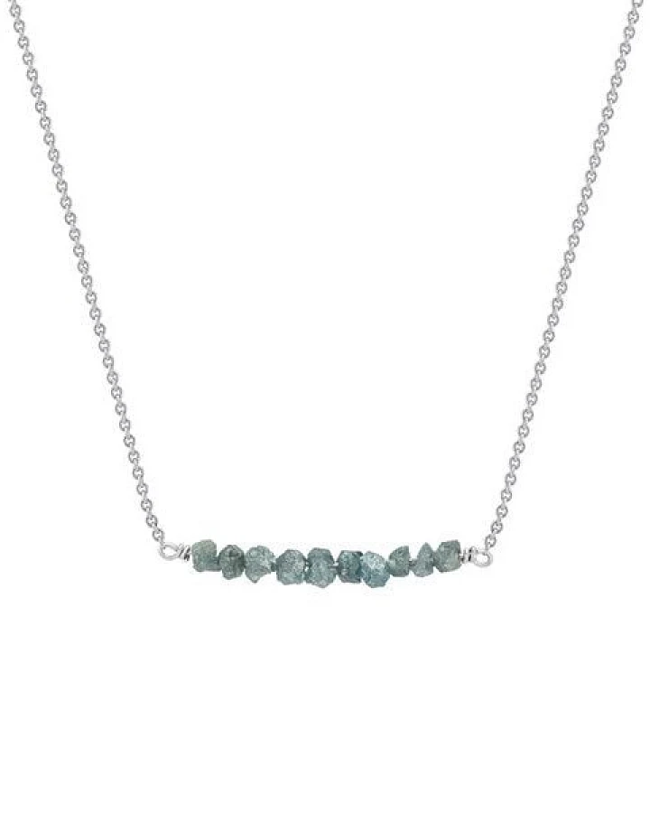 Eppi Goldener Choker mit blauen ungeschliffenen Diamanten Inaku