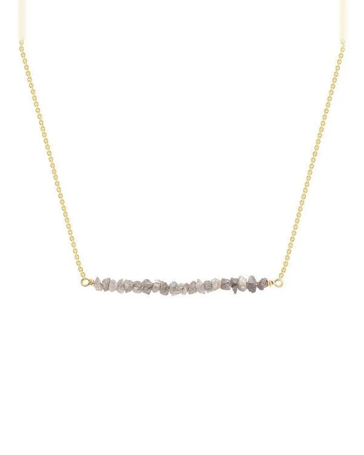 Eppi Goldener Choker mit rosa ungeschliffenen Diamanten Wandalee