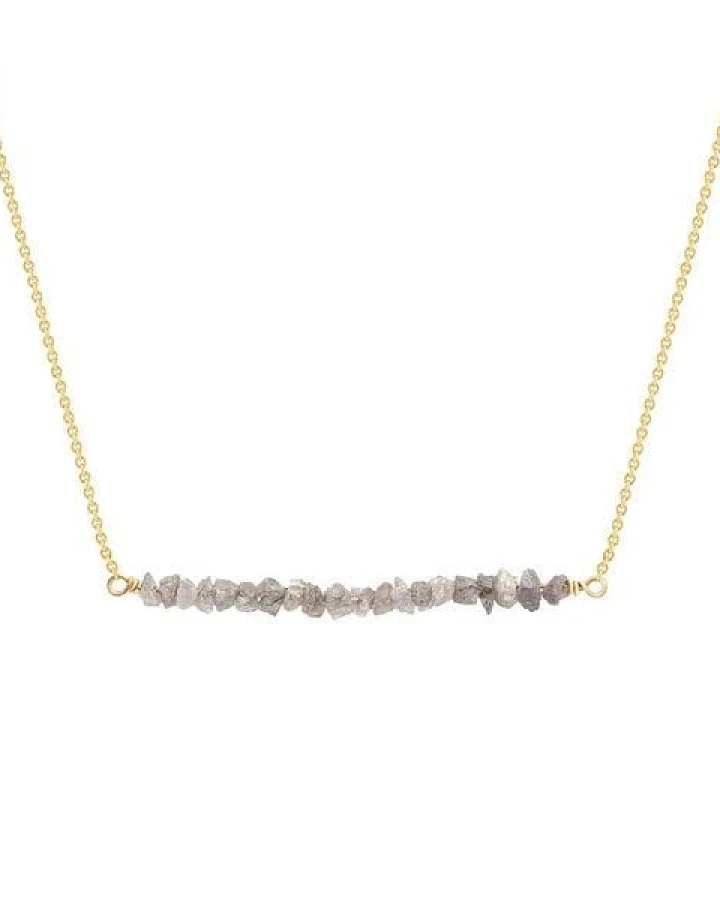 Eppi Goldener Choker mit rosa ungeschliffenen Diamanten Wandalee