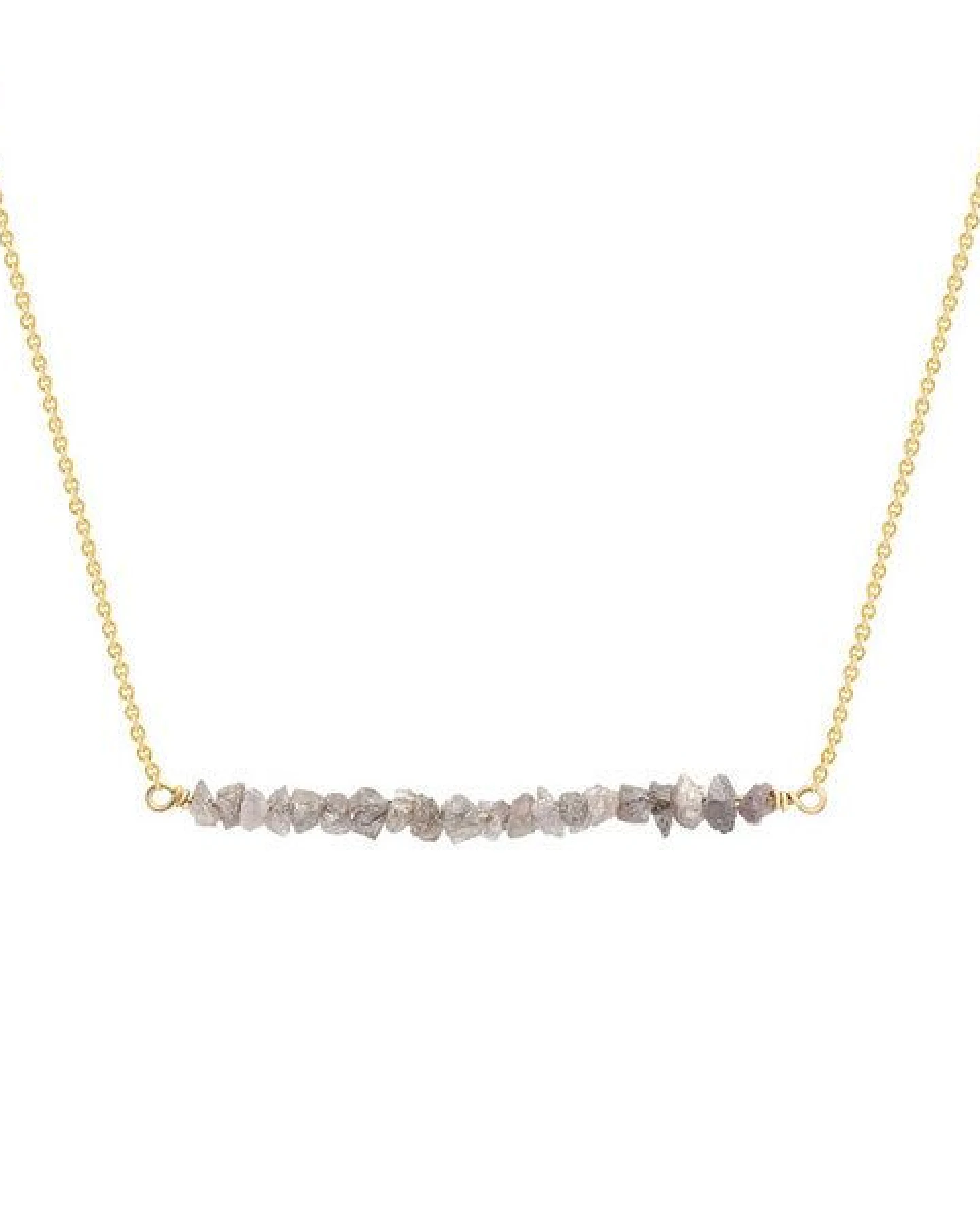 Eppi Goldener Choker mit rosa ungeschliffenen Diamanten Wandalee – Ansicht 2
