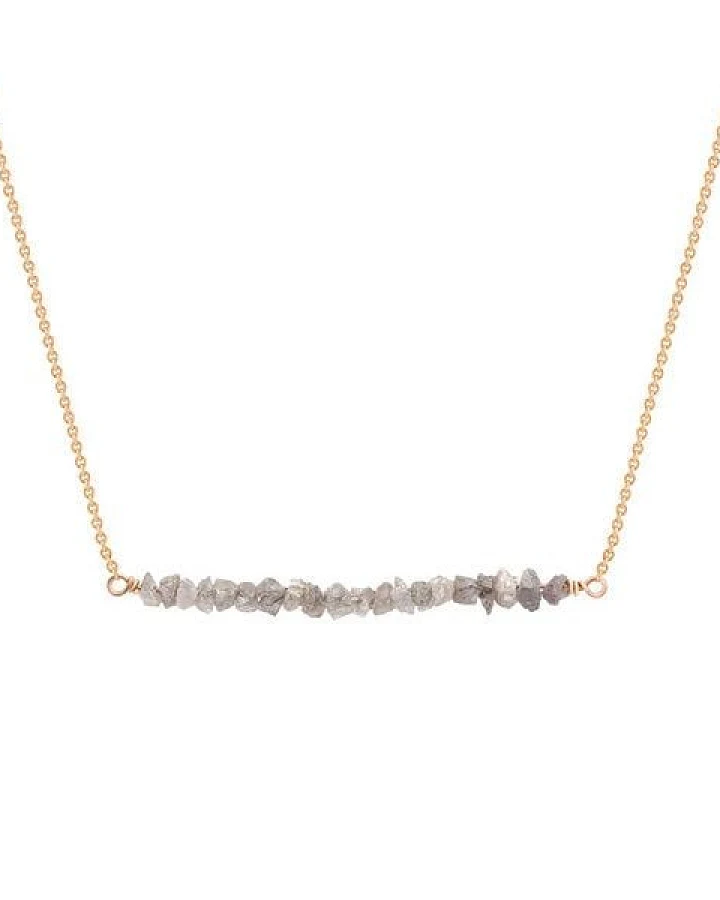 Eppi Goldener Choker mit rosa ungeschliffenen Diamanten Wandalee