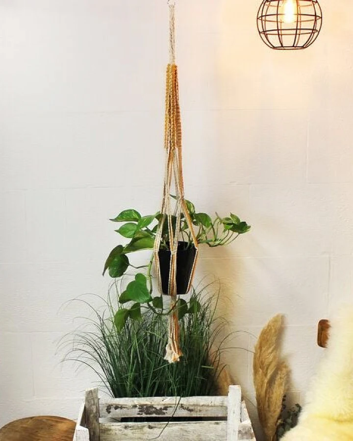 Mitienda Shop Makramee Blumenampel aus Jute gelb