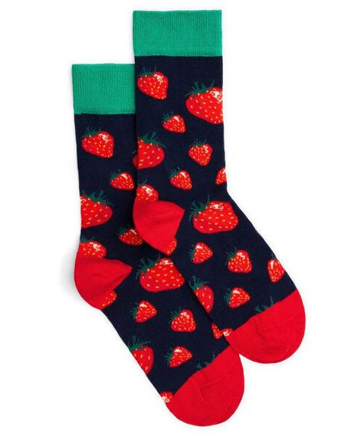 Natural Vibes Socken mit Erdbeeren