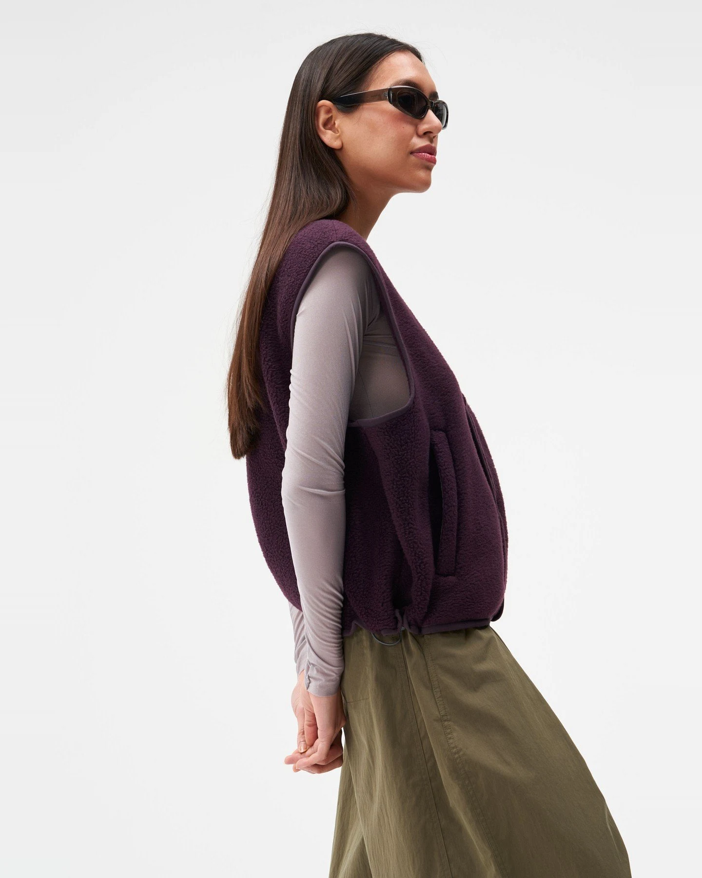 Weste Fleece Midnight Plum – Ansicht 2