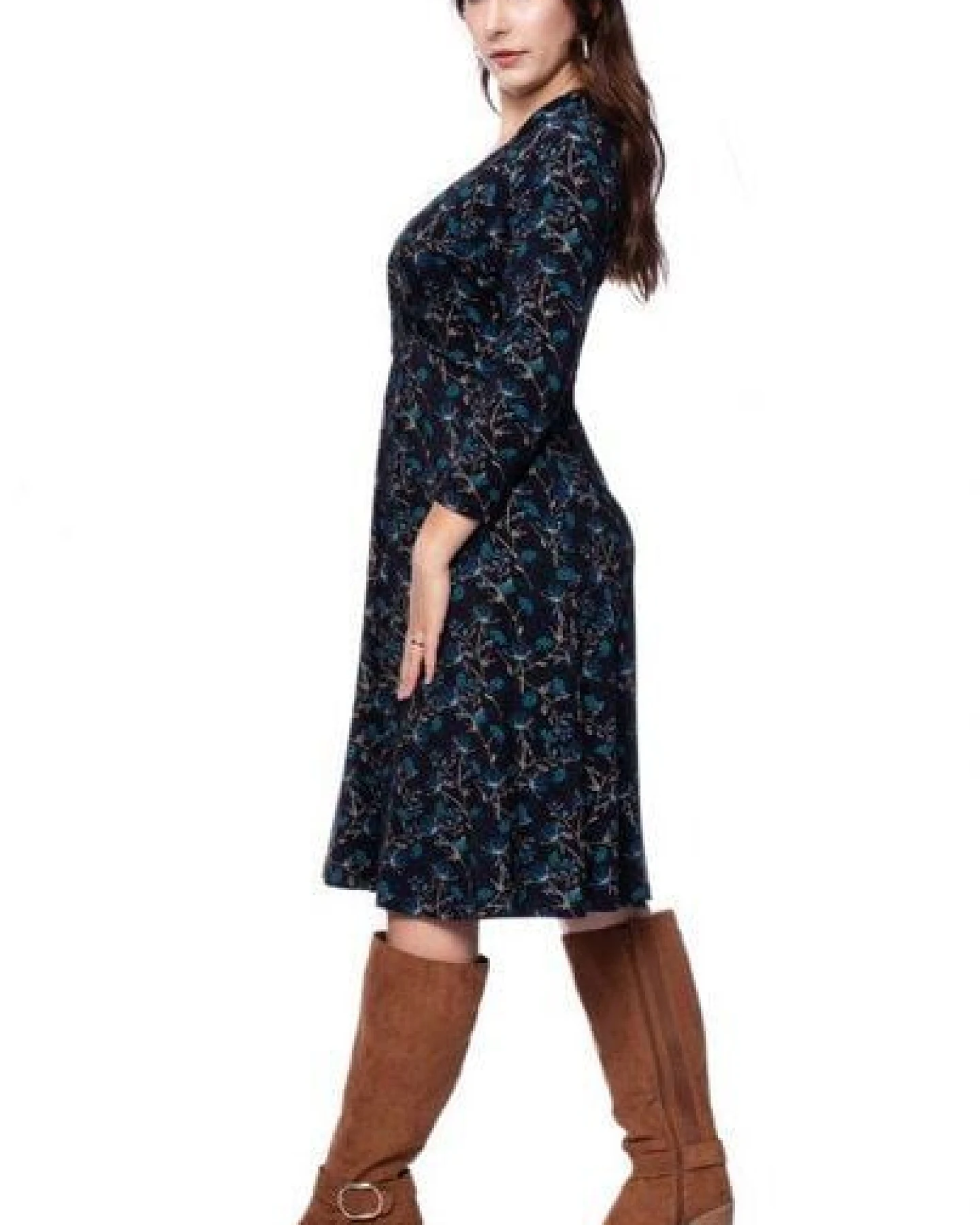Ingoria EDDA knielanges Kleid mit Wickel-Ausschnitt – Ansicht 4
