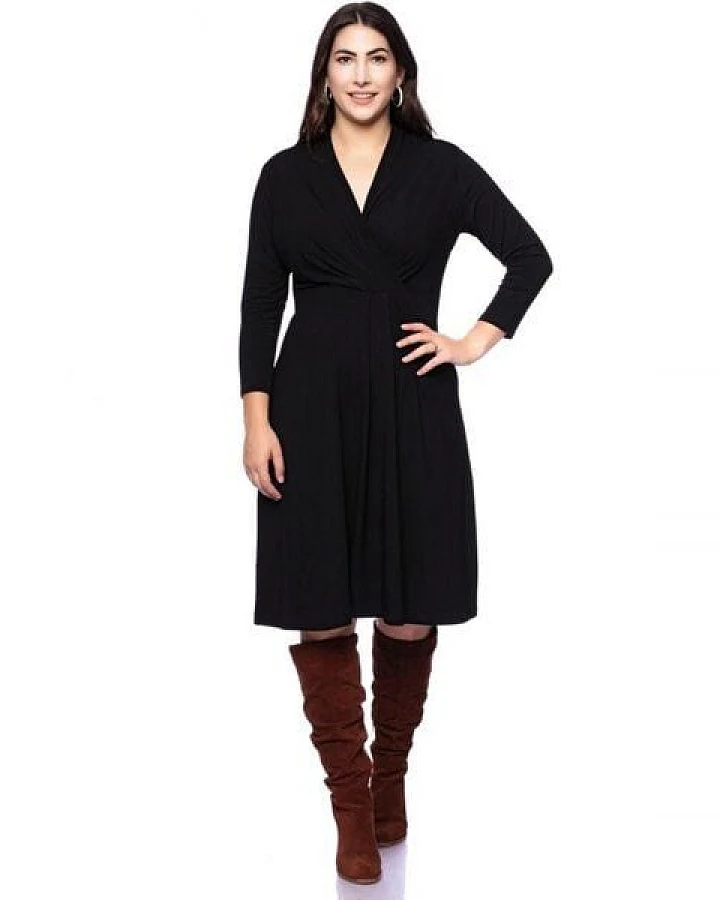 Ingoria EDDA knielanges Kleid mit Wickel-Ausschnitt