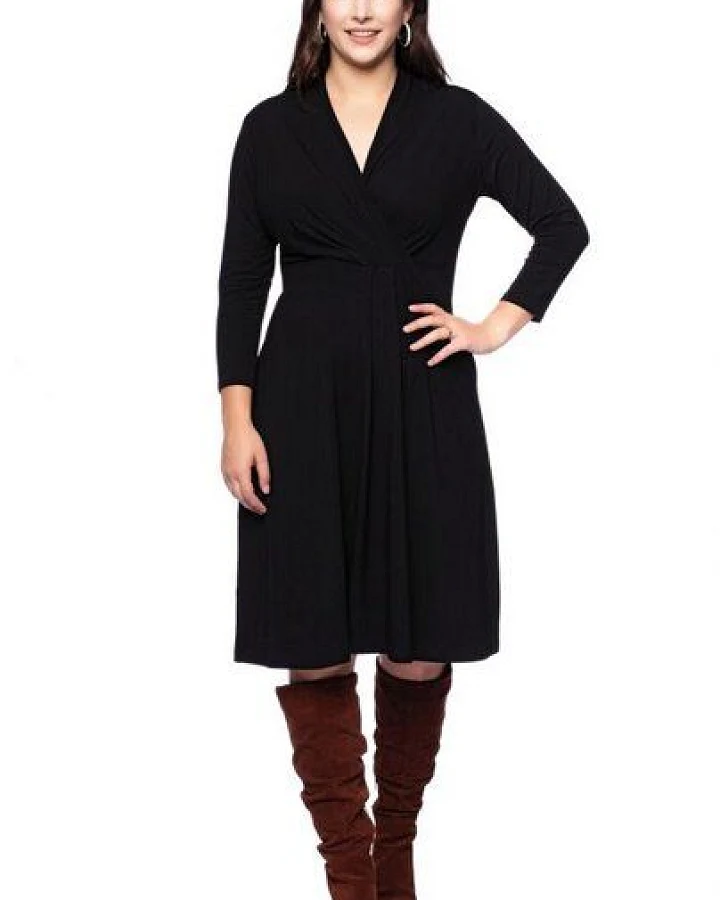Ingoria EDDA knielanges Kleid mit Wickel-Ausschnitt
