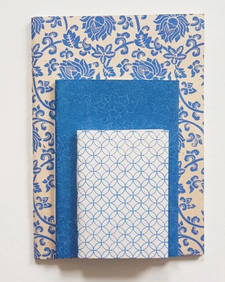 BAGHI Notizbuch Set mit Cover aus handgeschöpftem Papier