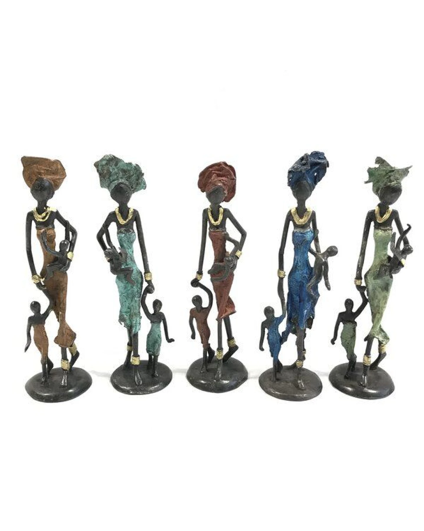 Moogoo Creative Africa Bronze-Skulptur "Frau mit Kindern II" by Issouf – Ansicht 2