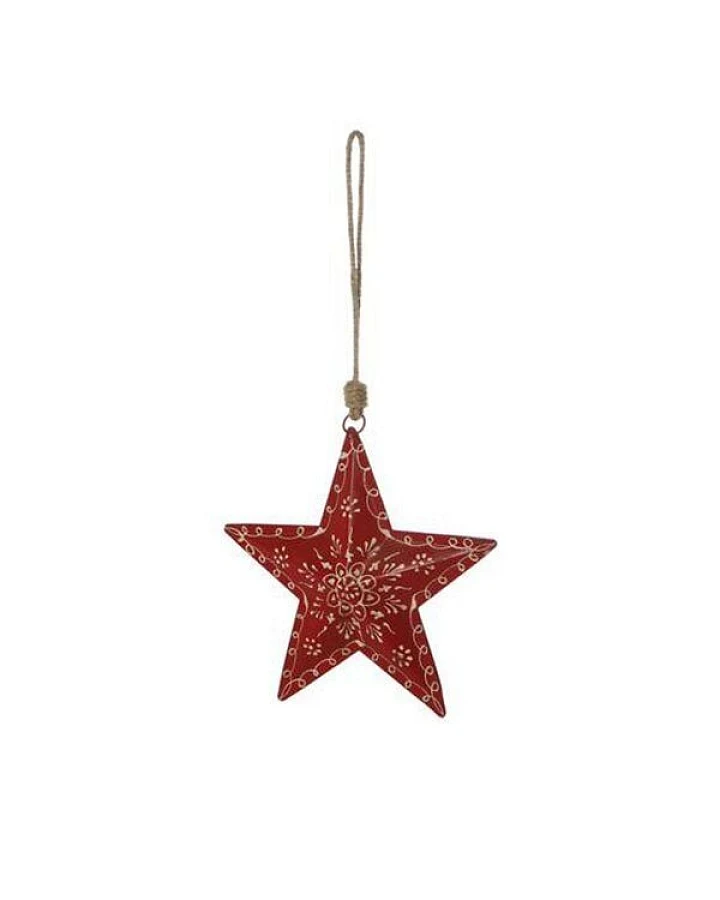 Mitienda Shop Sternhänger mit Muster - Weihnachtsdeko 27cm