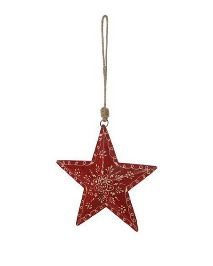 Mitienda Shop Sternhänger mit Muster - Weihnachtsdeko 27cm