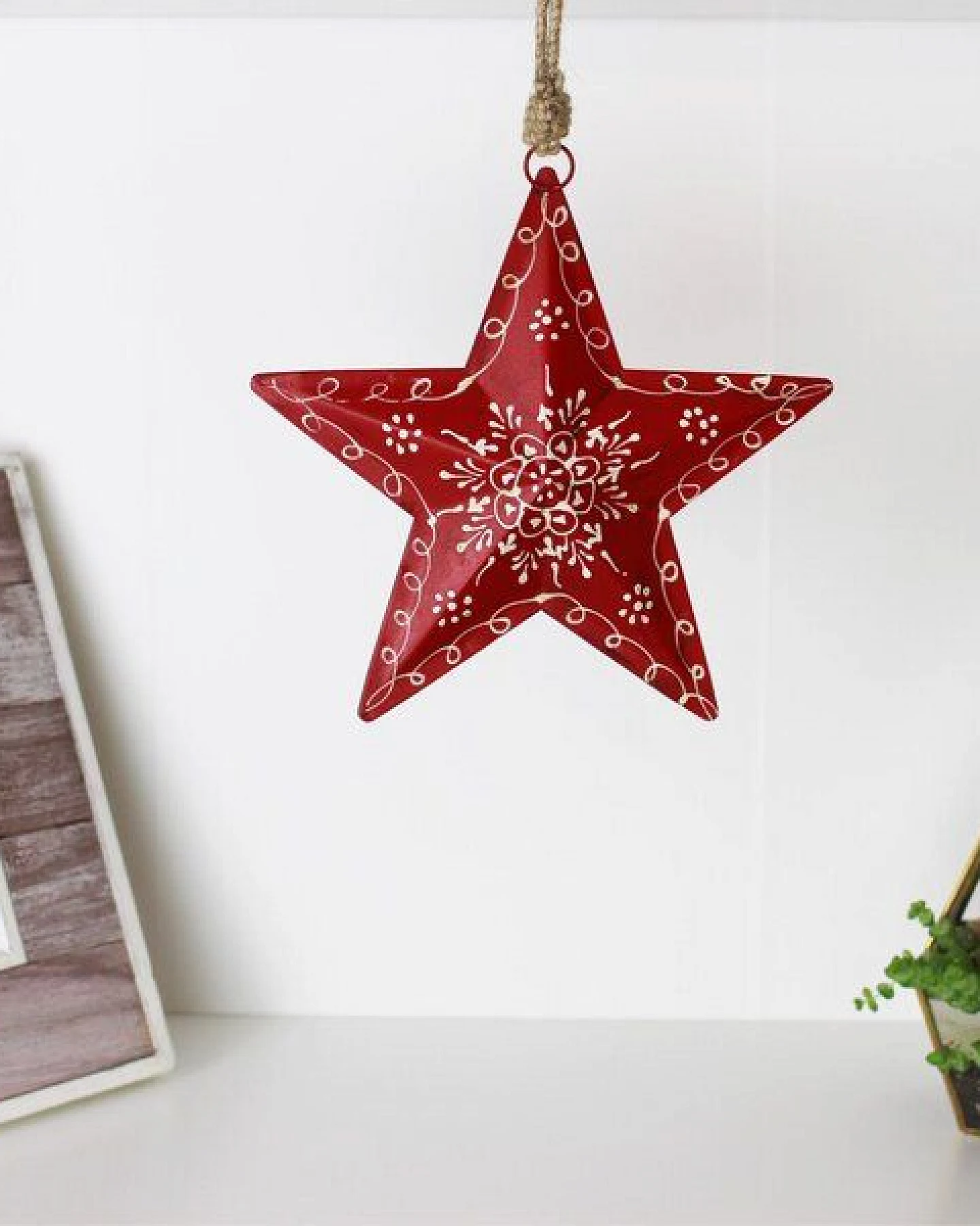 Mitienda Shop Sternhänger mit Muster - Weihnachtsdeko 27cm – Ansicht 3