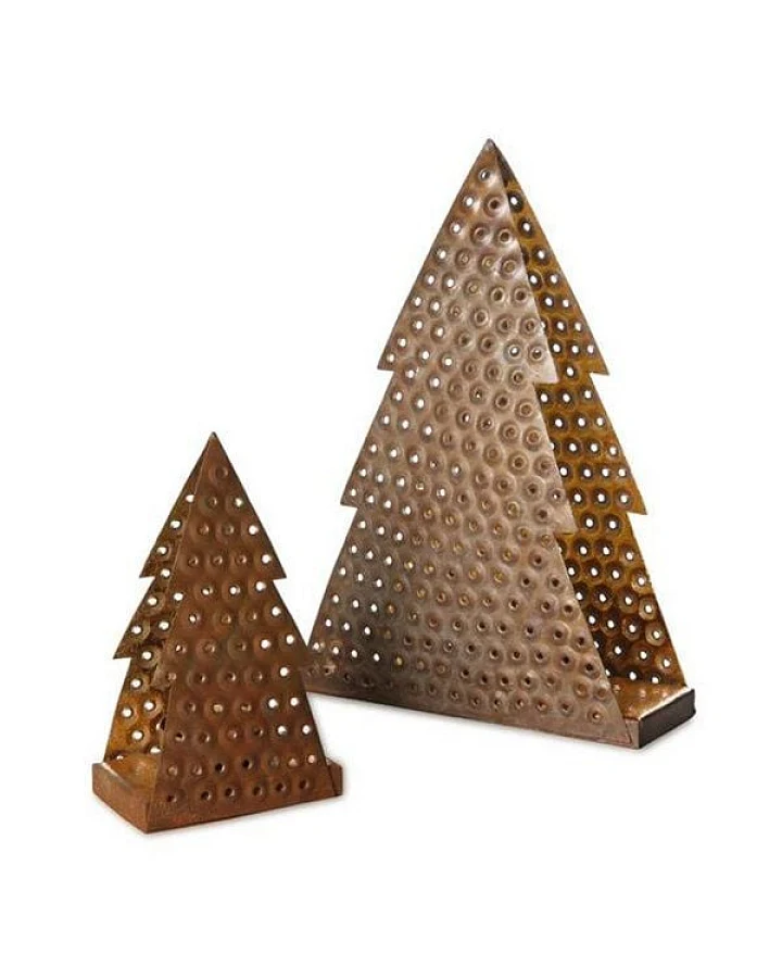 Mitienda Shop Teelichthalter Tannenbaum aus Recyccling Metall - Weihnachtsdeko