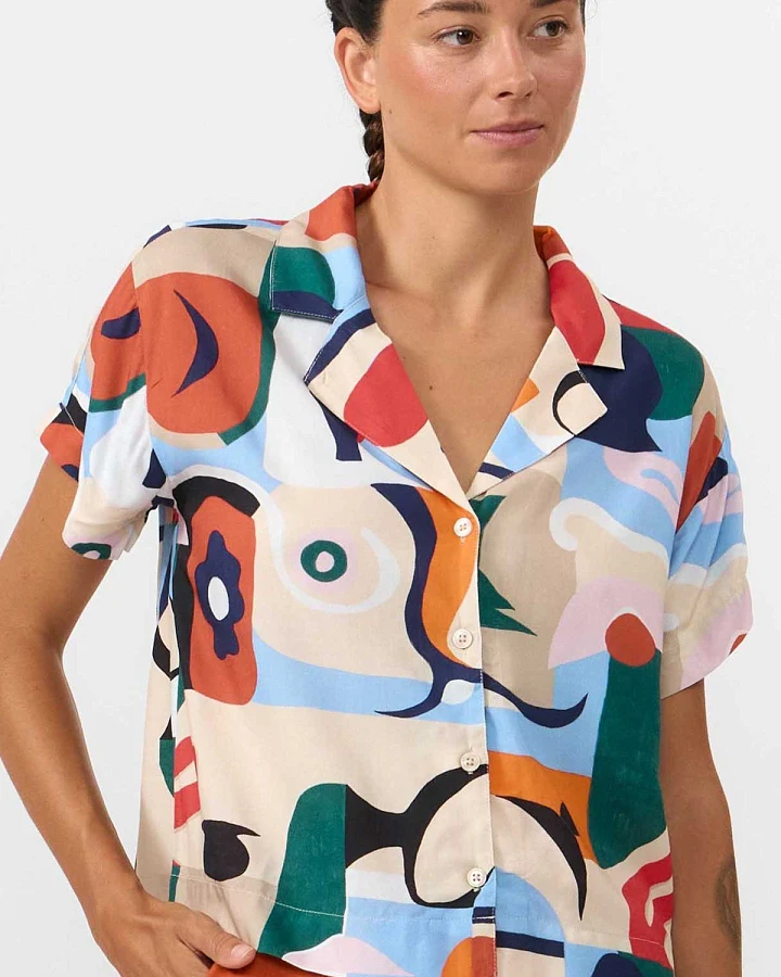 Bluse Nyasa Print Cruise Rot