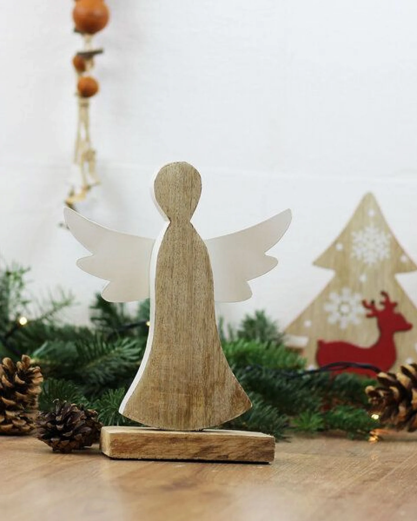 Mitienda Shop Engel Holz Weihnachtsdeko 21cm – Ansicht 3