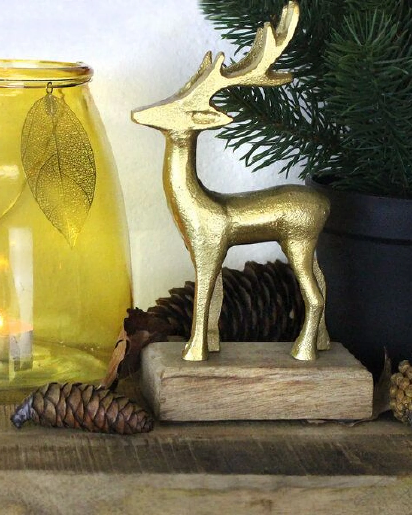 Mitienda Shop Hirsch Weihnachtsdeko gold Aufsteller – Ansicht 2
