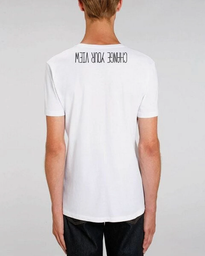 Human Family Bio Herren V-Neck T-Shirt "Change your view"