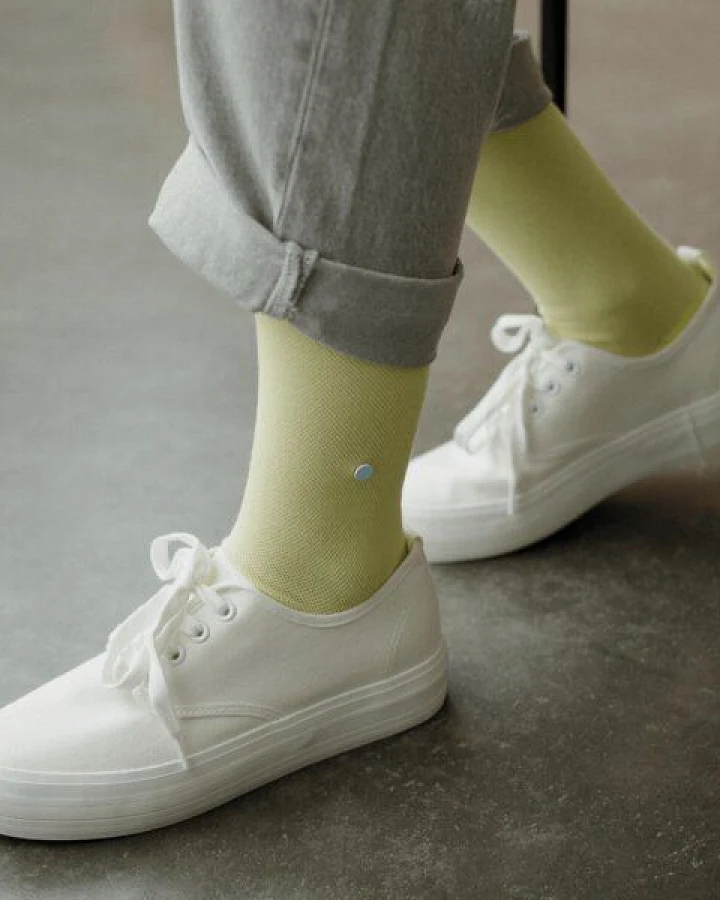 wysf. | what you stand for. Moderne Premium Socken, Piqué Strick mit Knopf, Bio-Baumwoll-Mix