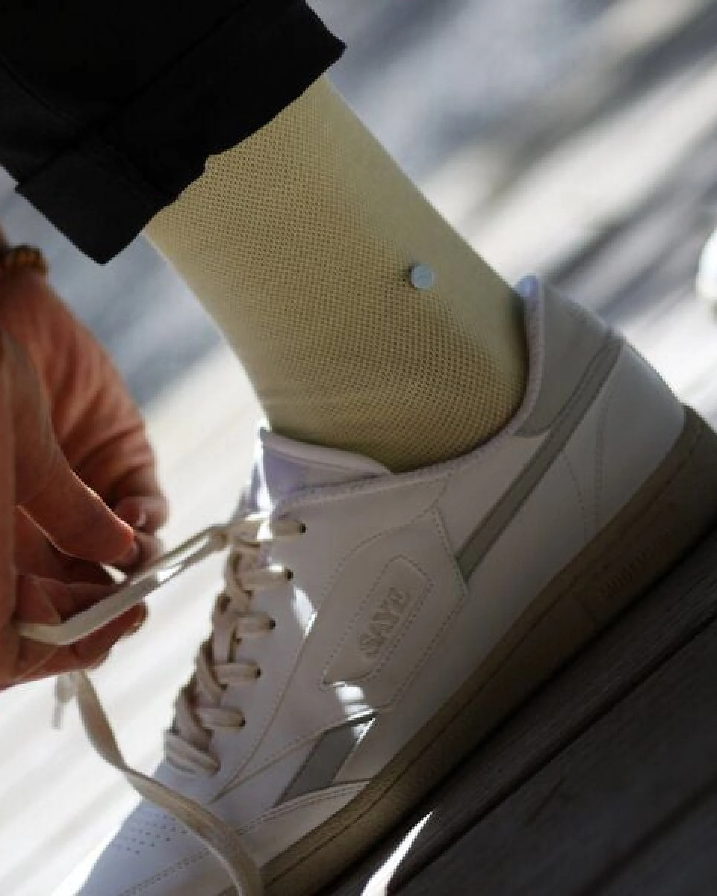 wysf. | what you stand for. Moderne Premium Socken, Piqué Strick mit Knopf, Bio-Baumwoll-Mix – Ansicht 3